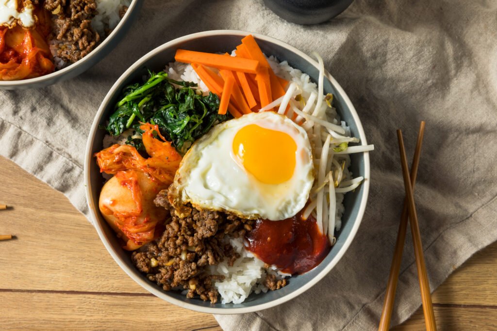 spicy homemade korean bibimbap rice